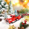 Klassischer roter Weihnachts-LKW-Schmuck (Mit Weihnachtsbaum) - Druckgussmetall Deko & Spielzeug