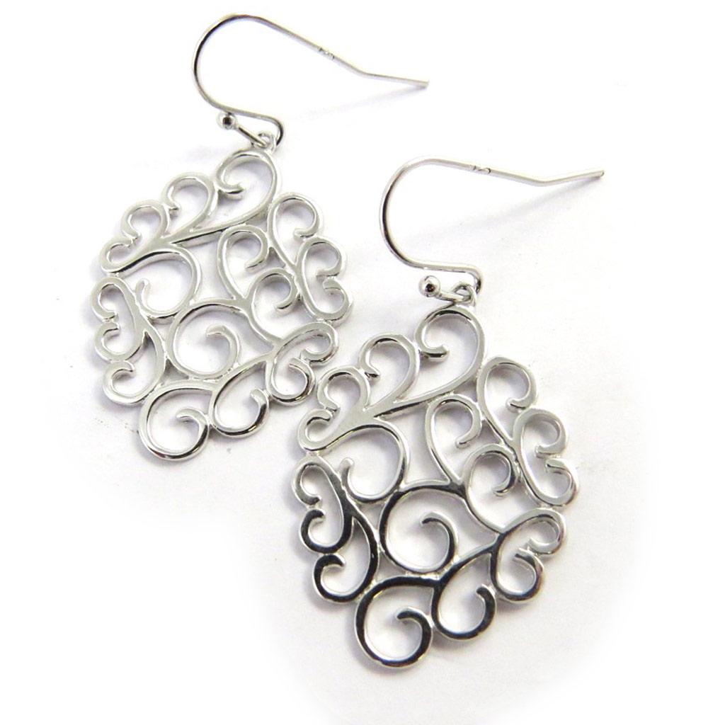 Les Trésors De Lily [M6217] - Silver 'Carmen' Earrings Silver (rhodium Plated) - 40x20 Mm