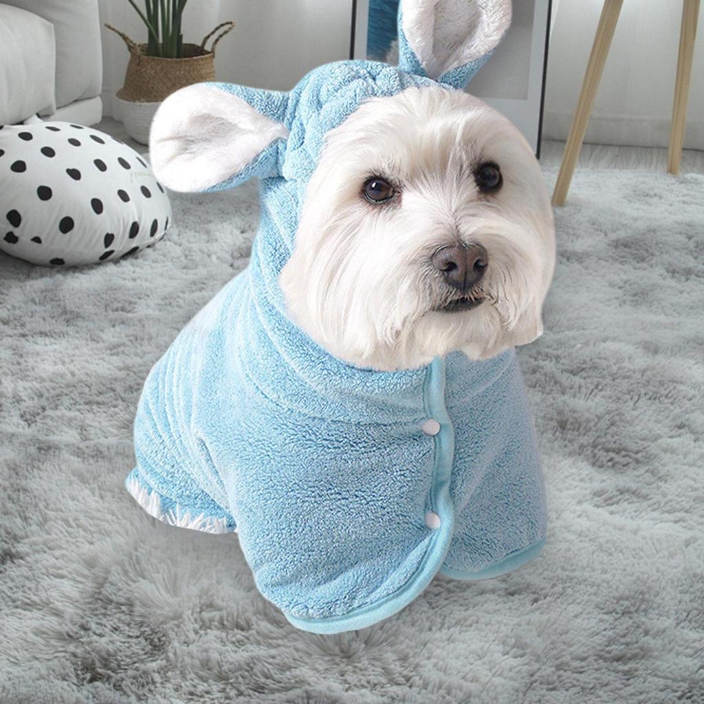 Dog Robe Quick Drying Hooded Bath Robe For Dog Absorbent Pet Bathing Blanket Coat For Shower Winter Outdoor Home Beach Pool