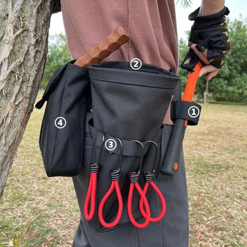 Outdoor Multifunctional Storage Bag Fishing Tackle Bag Hammer Holder Tent Stakes Pegs Pouches Waterproof Fanny Pack