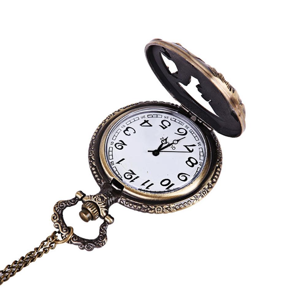 Retro Bronze Dog Quartz Pocket Watch with Necklace Chain Women Mens Cool Pendant Clock Classic Quartz Pocket Watches