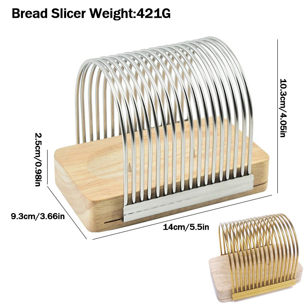 High Hardness Kitchen Slicer With Fixed Base For Uniform Toast Cutting Wooden Seat Toast Slicer