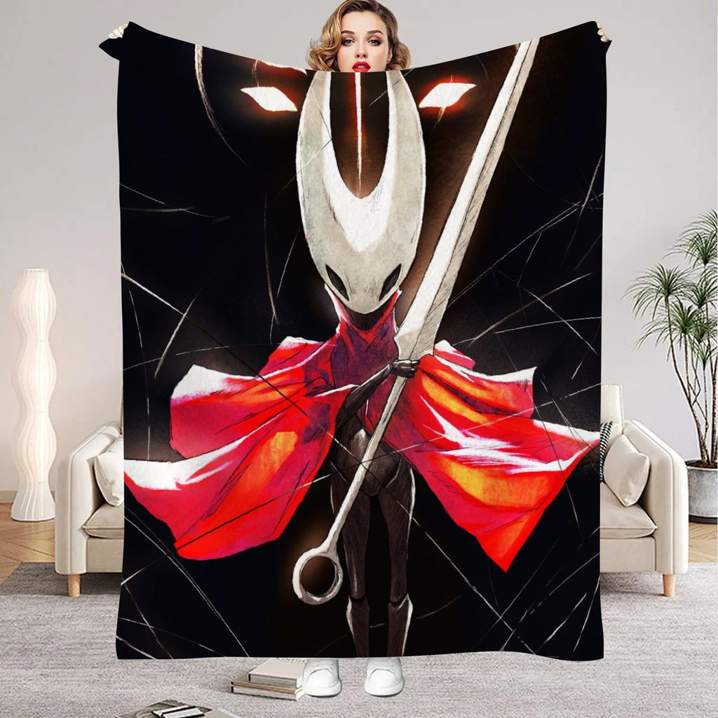 Hollow Knight Blanket Cartoon Game Printed Flannel Blanket for Home Living Room Bedroom Decor New Year Christmas Gift for Fans