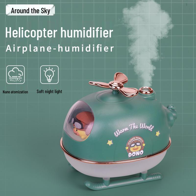 Helicopter-Shaped Desktop Humidifier: Large Mist Volume Mini Air Aromatherapy Purifier for Pets and Home