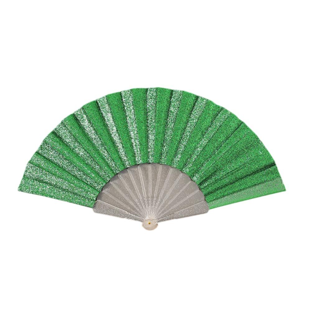 Foldable Portable Folding Fan Plastic Plain Fabric Hand Fan Chinese Elegant Silk Fan Handheld for Weddings Travel Party Dancing