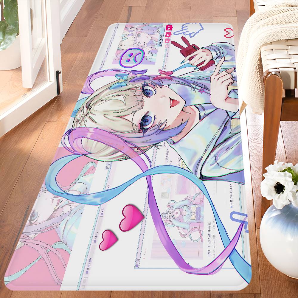Game N-Needy Girl Overdose Floor Mat Retro Multiple Choice Living Room Kitchen Rug Non-Slip Modern Home Decor