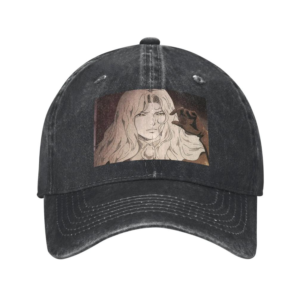 Alucard  Castlevania Nocturne Denim Fabric Cap Casual Baseball Caps Adjustable Hat Summer Unisex Baseball Hats