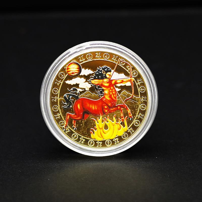 Zwölf Sternbilder Gedenkmedaille Münze Dekoration Farbig Sammlerstück Dekorative Münzen Souvenir Geschenk