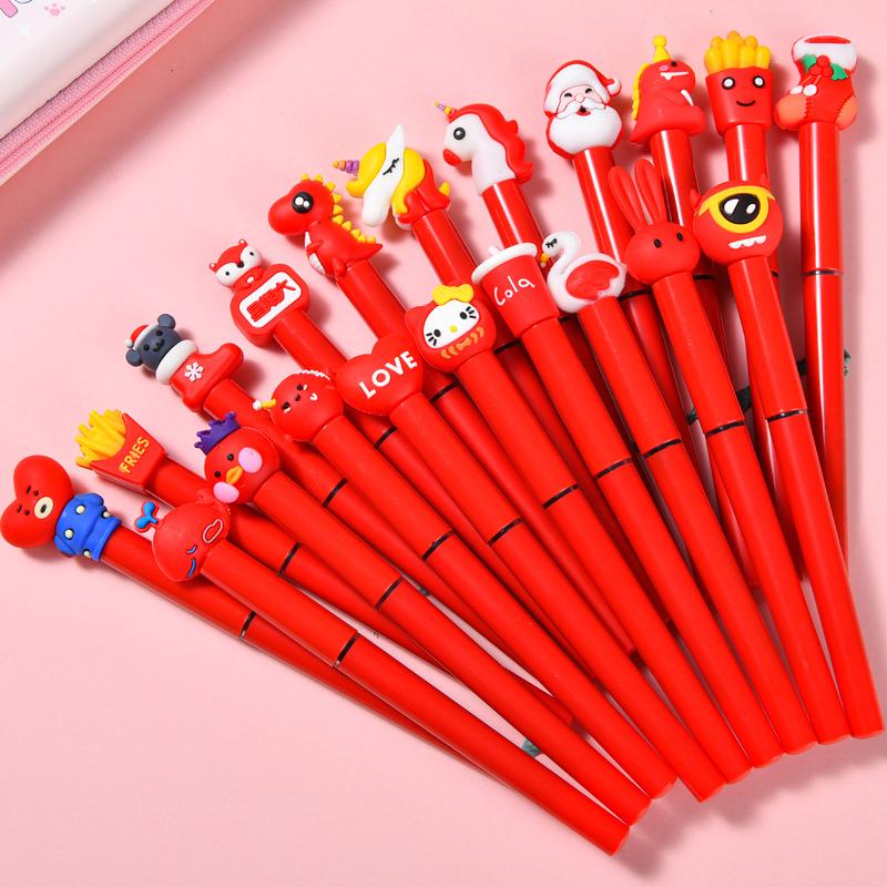 5Pcs Cartoon Quick Drying Straight Liquid Neutral Pen Office Work, Brushing Questions, Signing Writing, Diaries, Notes, Student Classroom Prizes,