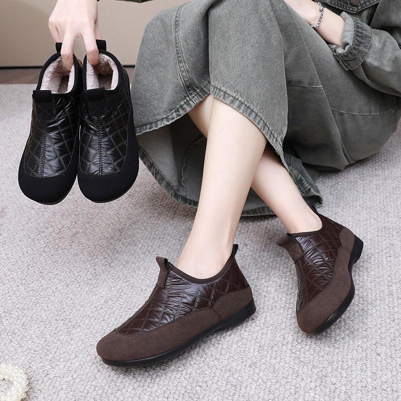 2025 winter new fashionable versatile snow boots piled thickened warm non-slip cotton boots soft sole comfortable two cotton boots
