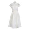 French Retro Women's Clothing Suit Lapel Short-sleeved Single-breasted Top Embroidered Hollow Skirt Women