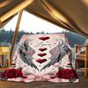 1pc Love Hearts Wings Roses Outdoor Flannel Blanket Soft All Season Polyester Throw , Perfect for Picnics & Travel , Picnic Accessory