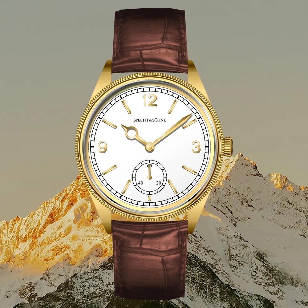 New Fashion Specht & Söhne 38.5MM Mechanical Watches For Men Seagull Movt Sapphire Crystal Business Watch Relogio Masculino