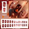 Thanksgiving Press On Nail 24pcs Maple Leaf Themed Short Square Holiday Artificial Acrylic Stick on Nail for Women