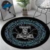 Vegvisir Viking Compass Circular Rug - Office Decorative Carpet For Living Room Bedroom Door Mat Floor Rug Computer Chair Area Rug