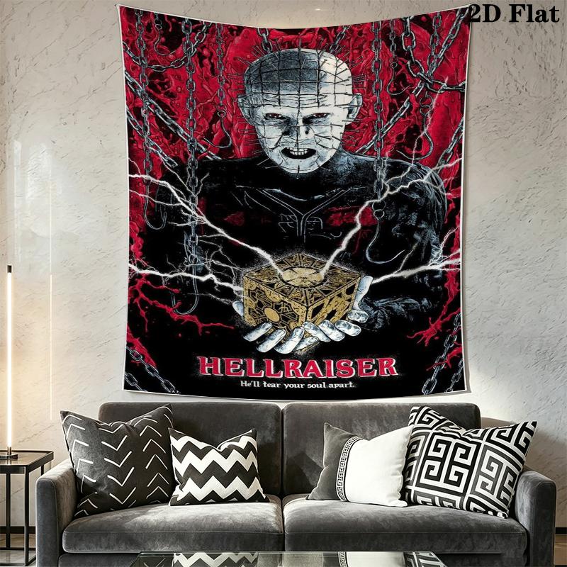 Hellraiser Wall Tapestry Aesthetic Wall Hanging Printed Fabric Blanket Decorative Tapestries for Bedroom Living Room Home Decor