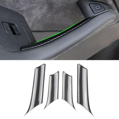 Para Tesla Model 3 Y 2018- ABS Cubierta de Moldura de Manija de Puerta Interior Delantera Trasera con Reposabrazos Textura Fibra de Carbono