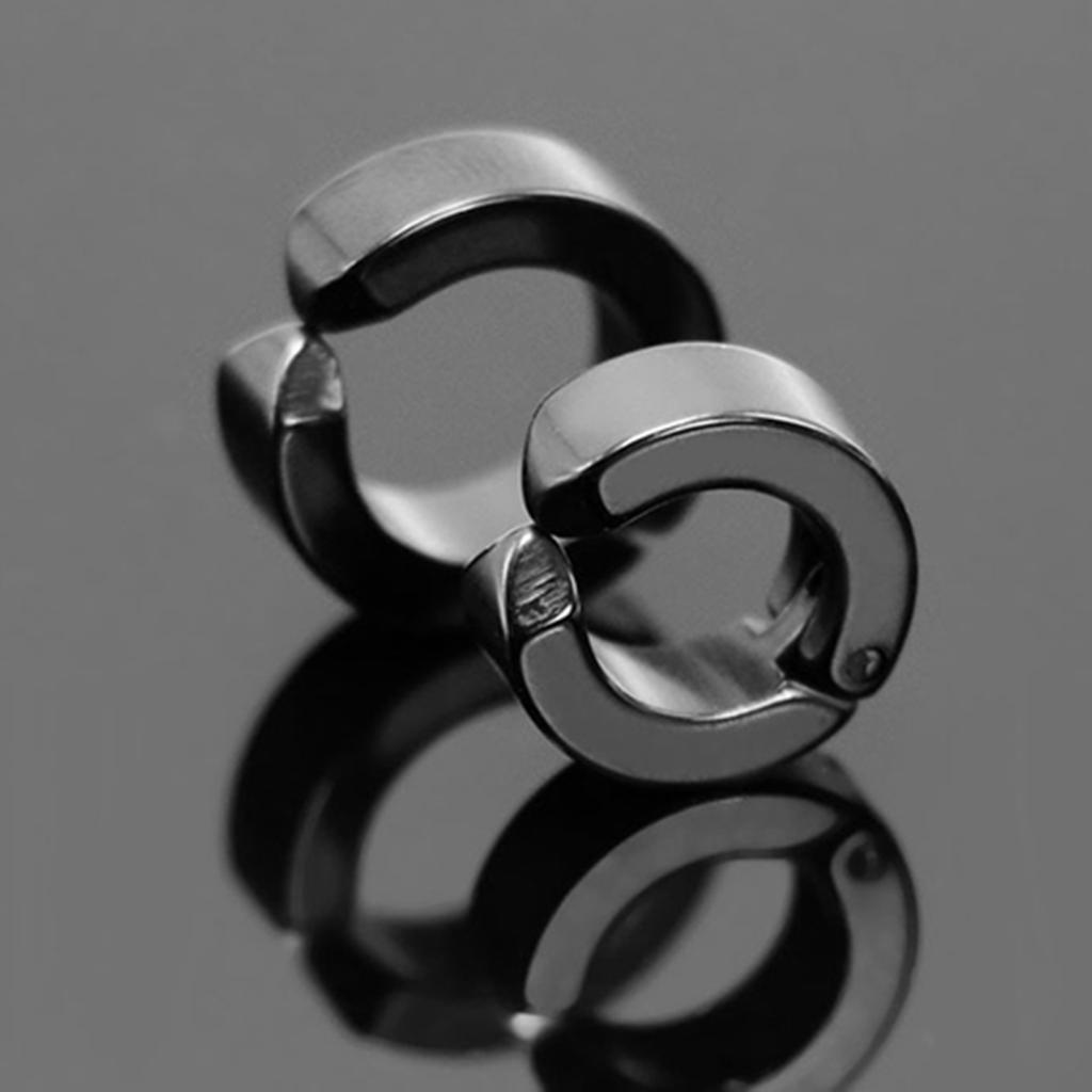 1 Pc Fashion Men Ear Clip Titanium Steel Earrings U Shaped Ear Studs Jewelry Gift