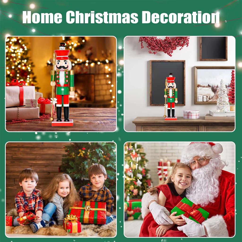 Nutcracker Figures 14 Inch Wooden Nutcracker Soldier Wooden Traditional Holiday Ornaments For Christmas Bookshelf Desktop Mantel