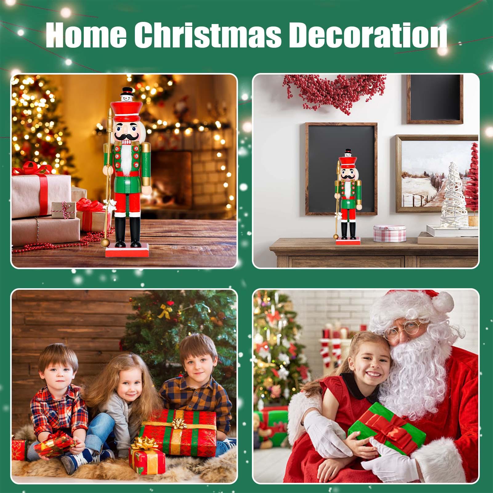 Nutcracker Christmas Decorations 14 Inch Wooden Nutcracker Soldier Wooden Traditional Holiday Ornaments For Christmas Bookshelf China Mainland