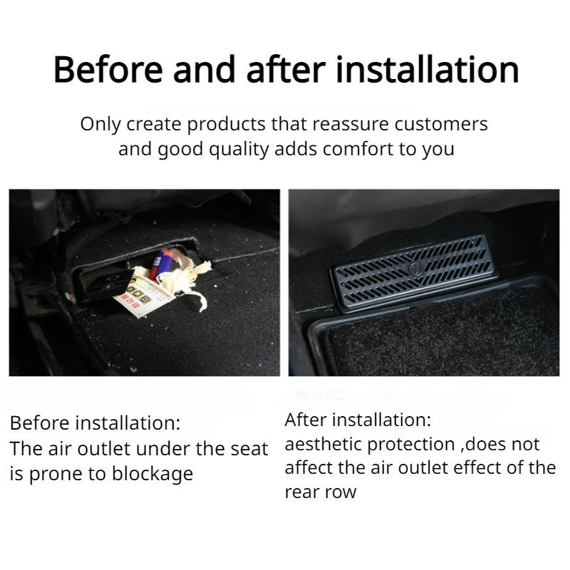 Under Seat Air Outlet Cover for Tesla Model 3 Y Anti Dust Blocking Protection Vent Case 2pcs Car Tidying Accessories 2025-2025
