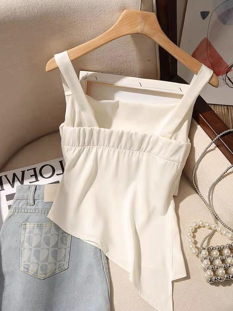French Irregular Spaghetti Strap Slim-Fit Tank Top - Sexy Cross-Border Southeast Asia, Euro & American Style