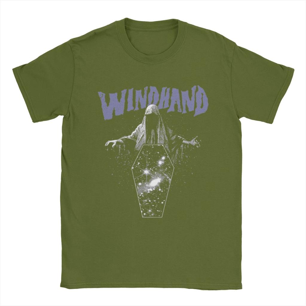 Windhand T Shirts for Men Pure Cotton Vintage T-Shirt Round Collar Tee Shirt Short Sleeve Clothing Printed