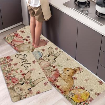 Alfombras de cocina antifatiga de conejo, tapete de cocina acolchado grueso, impermeable, antideslizante, resistente, cómodo, de pie, 1 Uds.