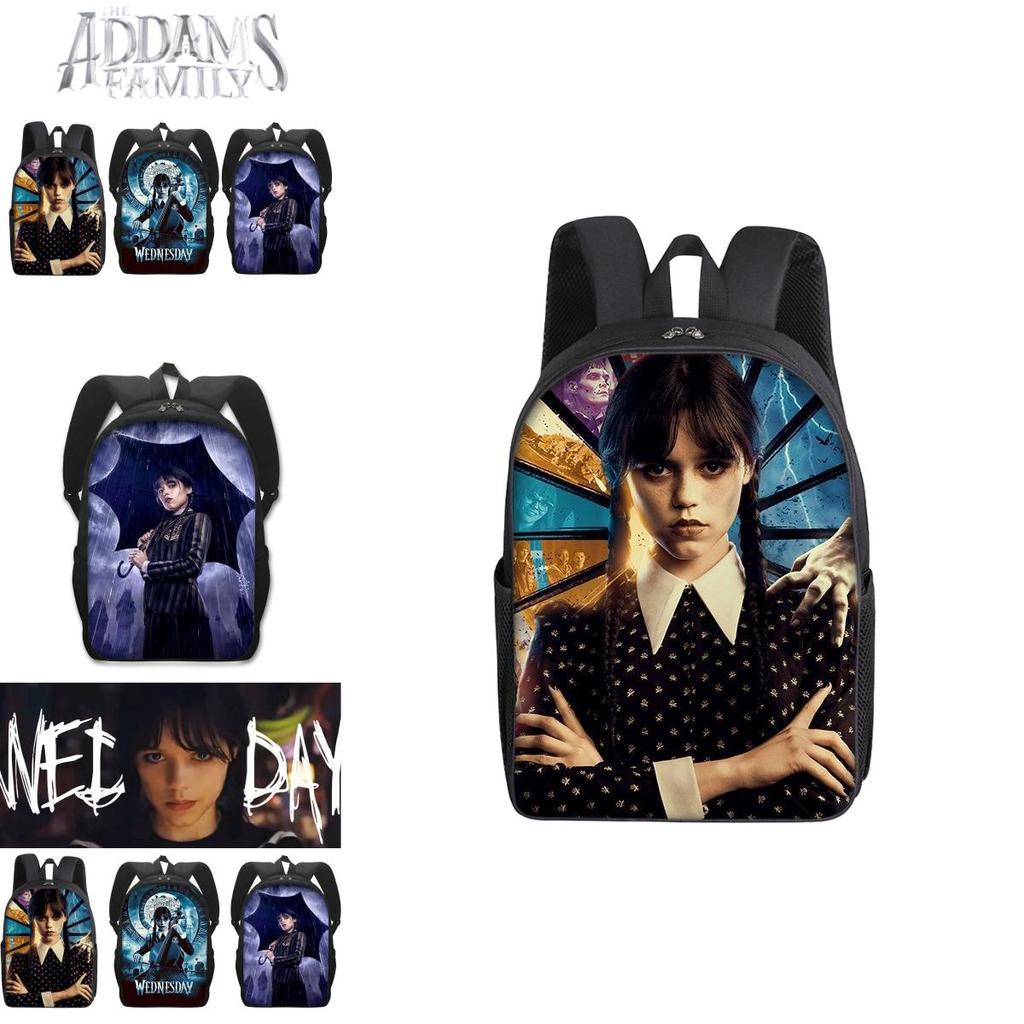 2023 New Wednesday Addams Backpack For Elementary School Students Double Layer Design For Boys And Girls