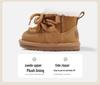2025 Winter Korean Style Toddler Lace-up Cotton Snow Boots for Boys & Girls - Warm, Velvet-Thickened