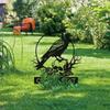 Crow Skeleton Metal Wall Art Halloween Decor Gothic Home Sign Garden Porch