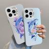 Ins Cute Animal Dolphin Flower Laser Phone Case for IPhone 17 16 Pro Max 14 15 Pro Max Plus 13 Mini 12 11 Pro Max Cartoon Shells