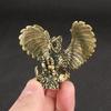 Vintage Solid Brass Owl Figurine Miniature Tea Pet Arts Crafts Desktop Small Ornament Animal Home Desk Decoration Accessories