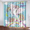 Free Shipping Pink Black Rainbow Unicorn Cartoon Window Thin Shading Curtain Kids Childern for Bedroom Living Room Decor Hooks