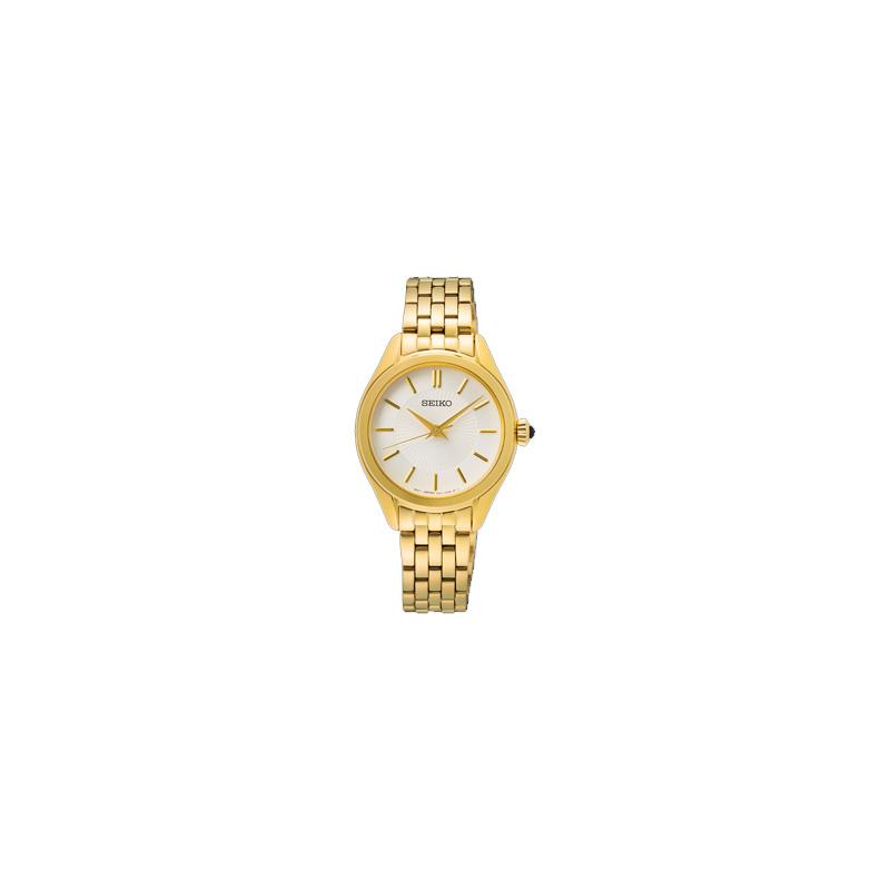 SEIKO 50 meters waterproof casual Quartz Steel Strap 29mm women s watch white dial SUR538 белый