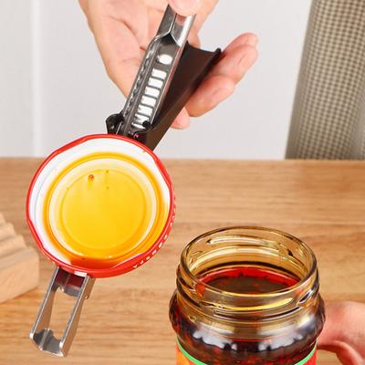 1/2Pcs Bottle Opener Stainless Steel Adjustable Grip Non-Slip Handle Easy Pull Jar Can Opener Kitchen Seniors Tool