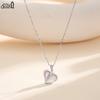 EFFIE QUEEN Stainless Steel 18k Gold Water Drop Shell Heart Pendant Necklace Romantic Jewelry for Women Valentine's Gift STMN10