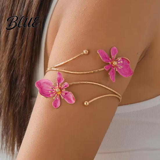 Feminine Armlet Bracelet Flower Arm Cuff Women Upper Adjustable Open