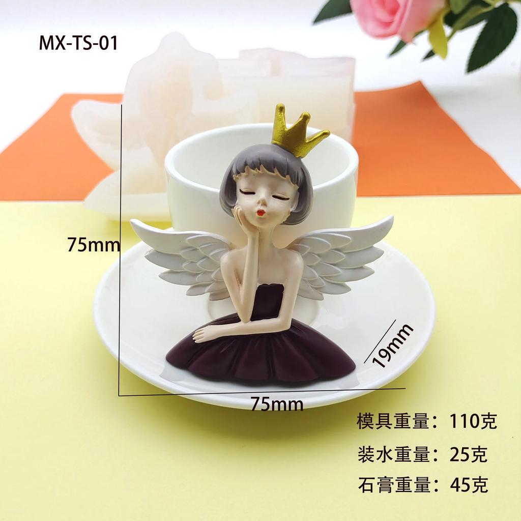 Mehrstil Engelsmädchen Silikon Kerzen Gipsform Handgemachte Seife Epoxid Herstellung Set DIY Schokolade Eis Kuchen Backwerkzeug