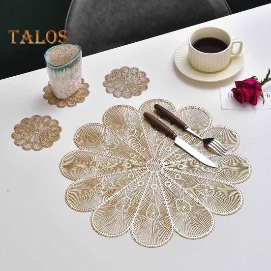PVC Placemat Heat Insulation Table Mat Cup Pads Non-Slip Coaster for Dining Table Protects Table from Burns Stains Home Kitchen Bar Decor