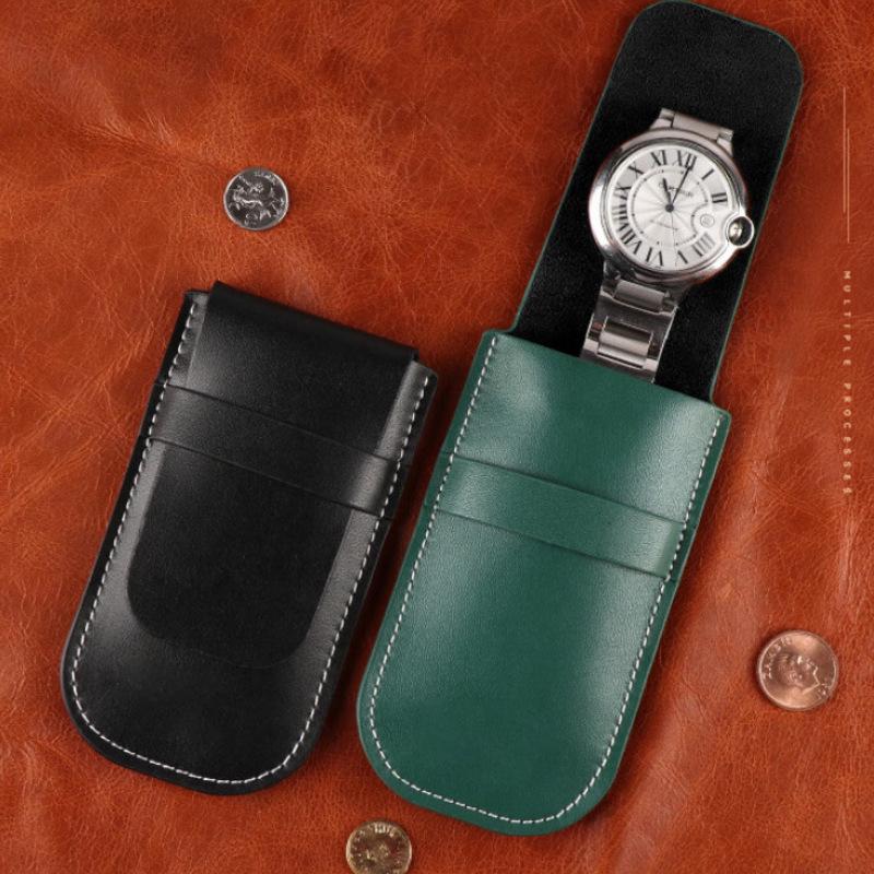 Scratch-Resistant PU Leather Watch Storage Case with Flip Cover for Quartz Wristwatches