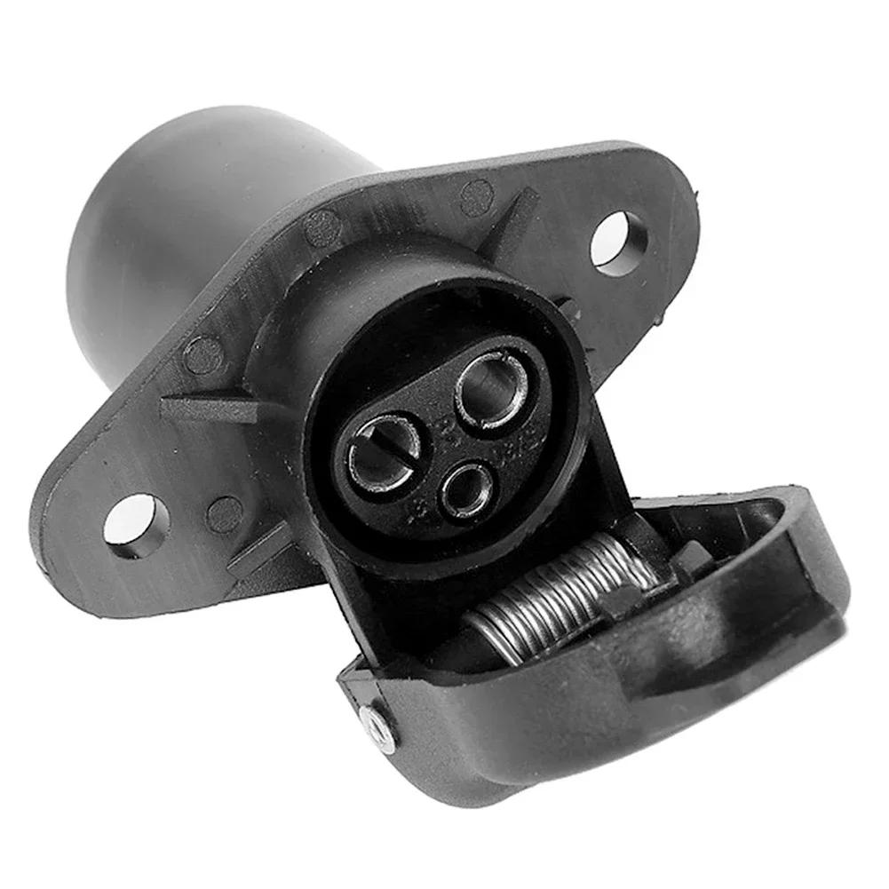 

12 В 3-контактный 3-полюсный штекерный разъем для прицепа, круглый разъем для прицепа, трактора, для электрического каравана, грузовика, сельскохозяйственной техники