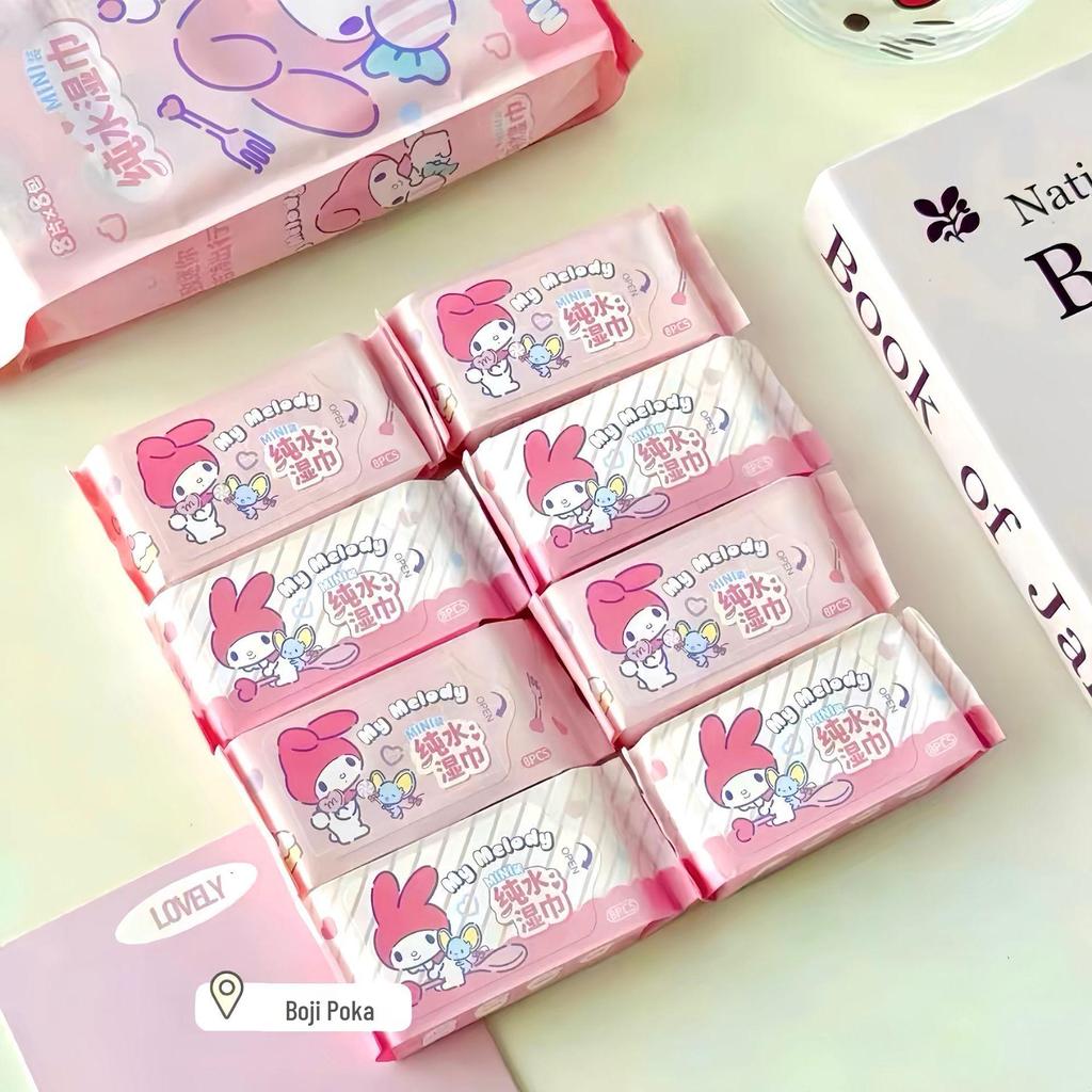 Hello Kitty Mini Wet Wipes - Portable Hand & Mouth Cleaning Bag