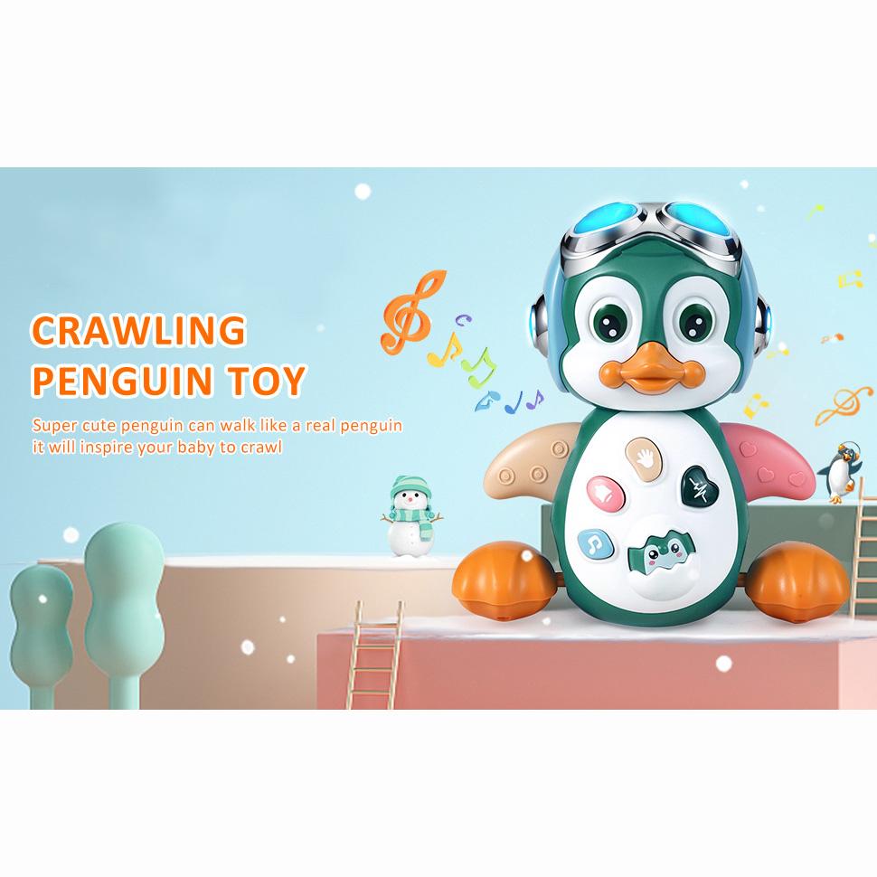 Jouets musicaux pour bébé, jouet rampant pour bébé avec sons lumineux, pingouin interactif, apprentissage éducatif précoce, jouet pour bébé en mouvement, enfants de 1 à 3 ans