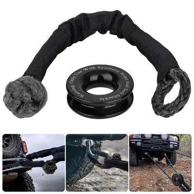 Heavy Duty Snatch Block Soft Shackle Recovery Ring Long Lasting Tow Winch Rope Compatible with ATV UTV Truck