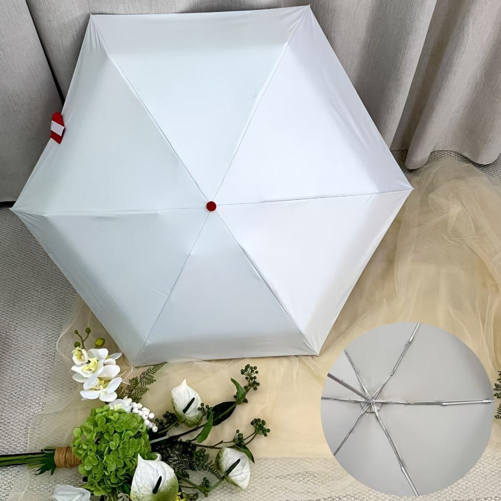 Dual Use Sun Rain Umbrella UV Protection Solid Color Parasol Manual Umbrella Sun Rain Protection