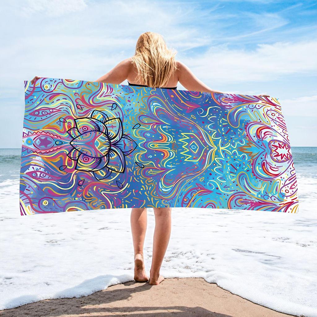 70x140 Microfiber Custom Printed Beach Towel - Absorbent & In Stock