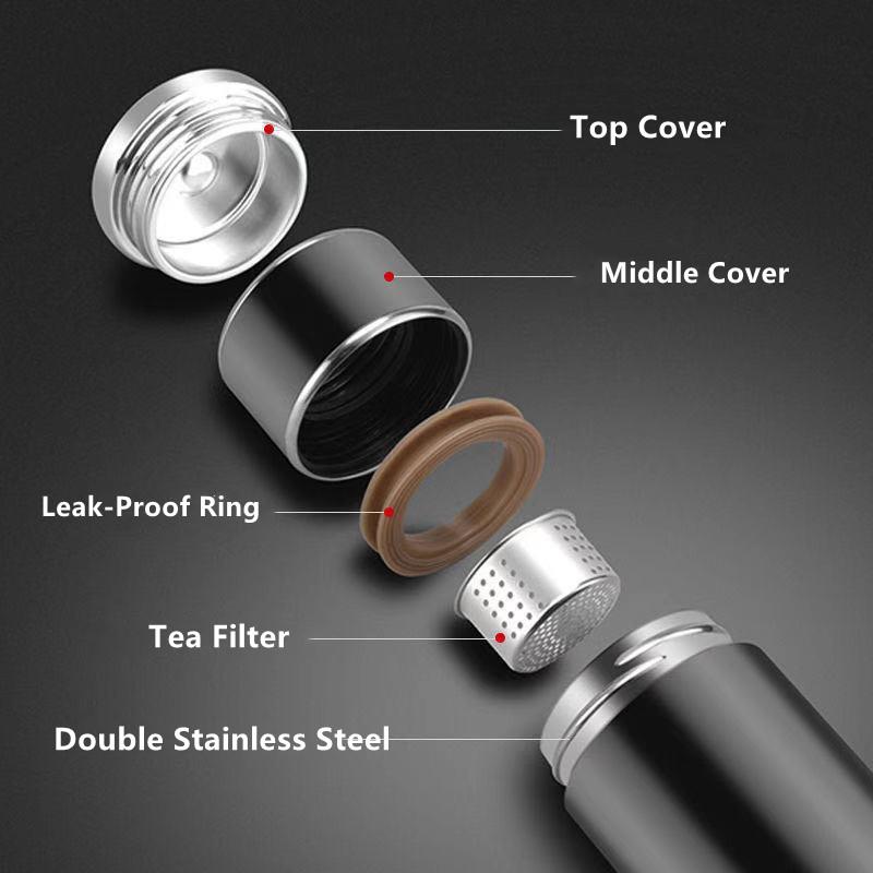 300ml/420ml Double Stainless Steel 304 Tea Vacuum Flask With Filter Leak-Proof Business Style Thermos Mug Thermal Bottle Tumbler