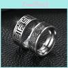 Stylish European Retro American Titanium Steel Mens Ring Trendy Handcrafted Design