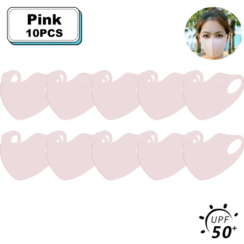 1-20 Pcs Summer UV Protection Mask 3D Ice Silk Breathable Traceless  Sunscreen Riding Mask Fashionable Hyaluronic Acid